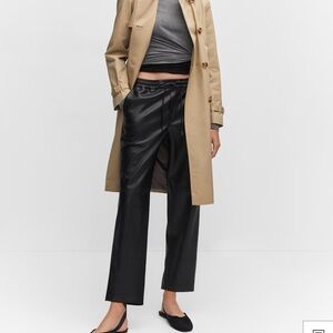Mango Faux Leather Pants